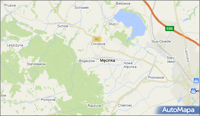 mapa Męcinka, Męcinka na mapie Targeo