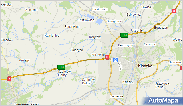 mapa Mikowice gmina Kłodzko, Mikowice gmina Kłodzko na mapie Targeo