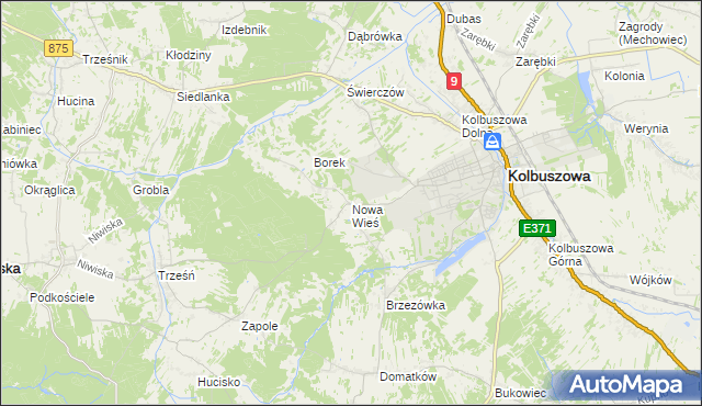 mapa Nowa Wieś gmina Kolbuszowa, Nowa Wieś gmina Kolbuszowa na mapie Targeo