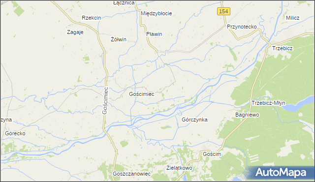 mapa Błotno gmina Zwierzyn, Błotno gmina Zwierzyn na mapie Targeo