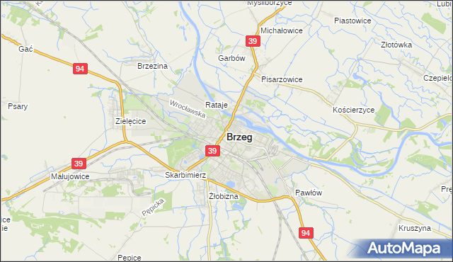 mapa Brzeg, Brzeg na mapie Targeo