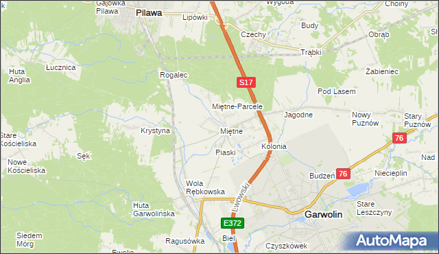 mapa Miętne, Miętne na mapie Targeo