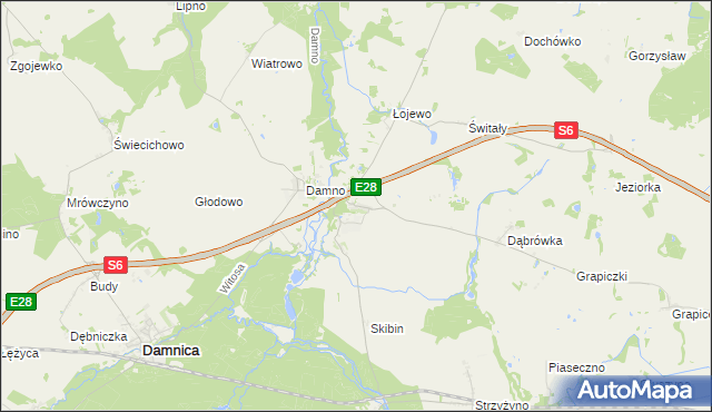 mapa Bobrowniki gmina Damnica, Bobrowniki gmina Damnica na mapie Targeo