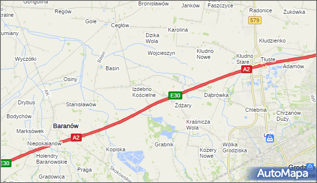 mapa Izdebno Nowe, Izdebno Nowe na mapie Targeo