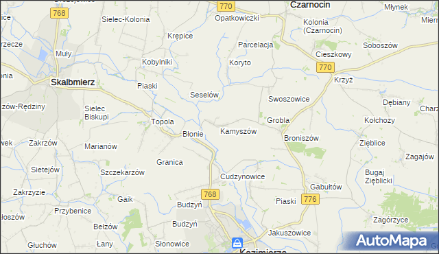 mapa Kamyszów, Kamyszów na mapie Targeo