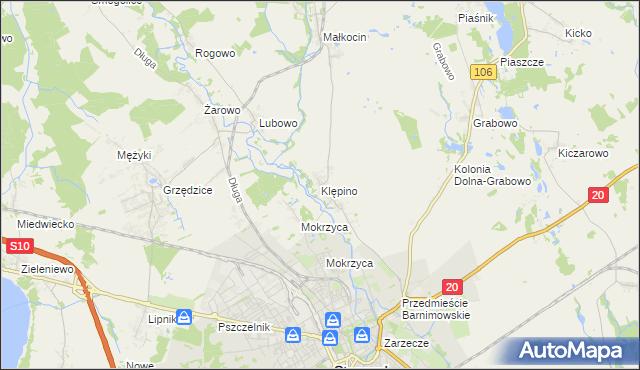 mapa Klępino, Klępino na mapie Targeo