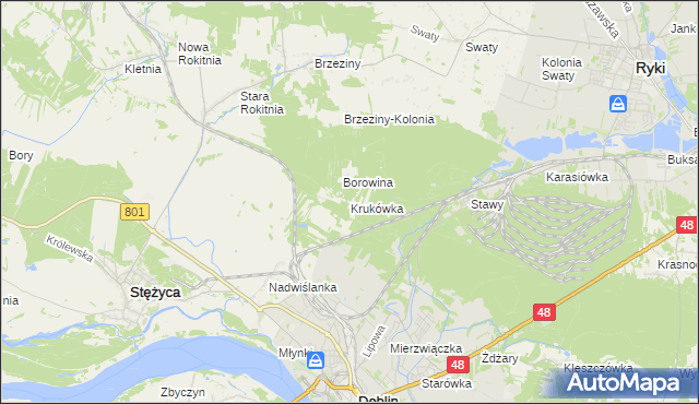 mapa Krukówka gmina Stężyca, Krukówka gmina Stężyca na mapie Targeo