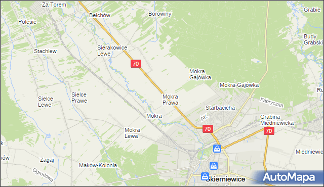 mapa Mokra Prawa, Mokra Prawa na mapie Targeo