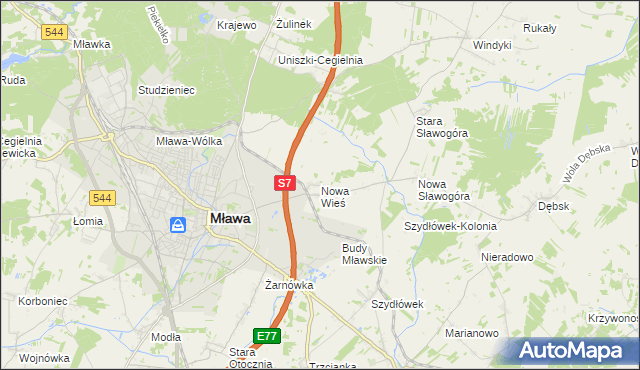 mapa Nowa Wieś gmina Szydłowo, Nowa Wieś gmina Szydłowo na mapie Targeo