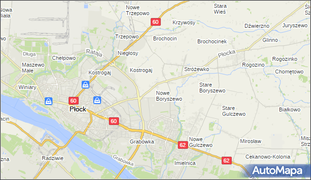 mapa Nowe Boryszewo, Nowe Boryszewo na mapie Targeo