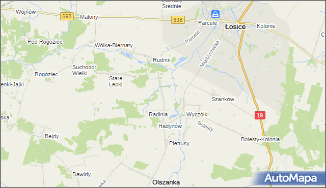 mapa Nowe Łepki, Nowe Łepki na mapie Targeo