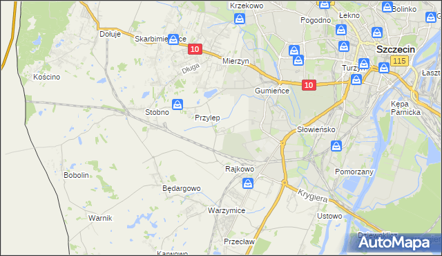 mapa Ostoja gmina Kołbaskowo, Ostoja gmina Kołbaskowo na mapie Targeo