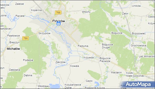 mapa Pasturka, Pasturka na mapie Targeo