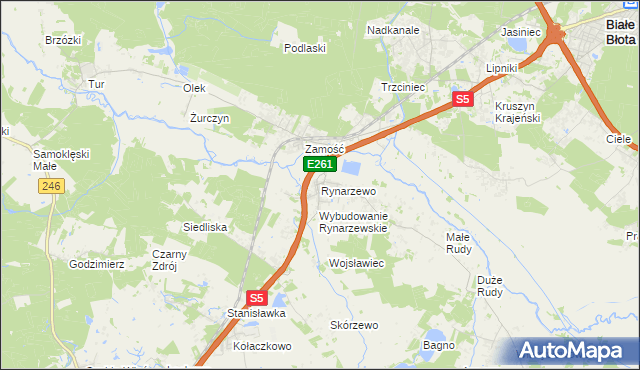mapa Rynarzewo, Rynarzewo na mapie Targeo