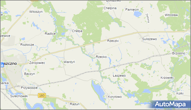 mapa Rzecko, Rzecko na mapie Targeo