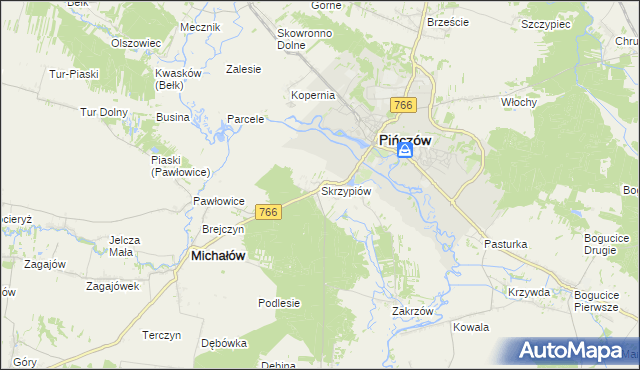mapa Skrzypiów, Skrzypiów na mapie Targeo