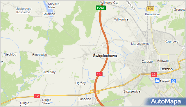 mapa Święciechowa, Święciechowa na mapie Targeo