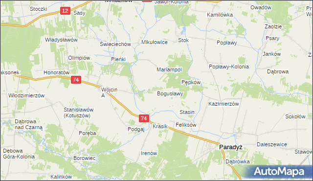 mapa Bogusławy, Bogusławy na mapie Targeo