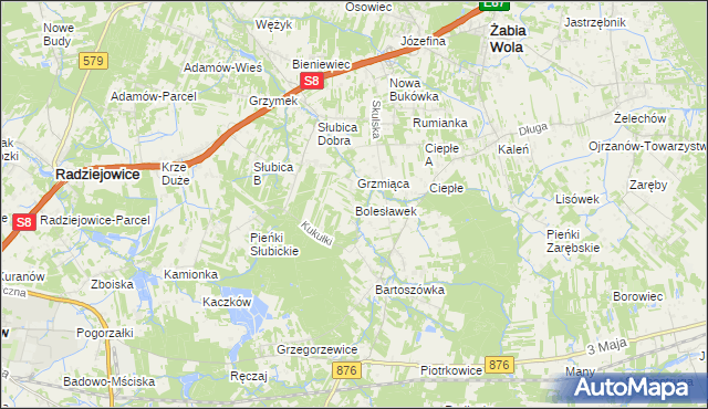 mapa Bolesławek, Bolesławek na mapie Targeo