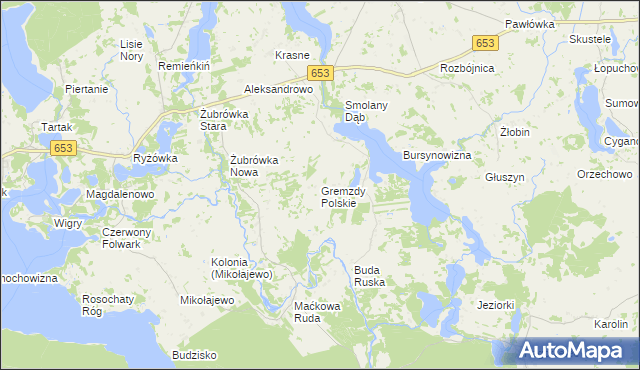 mapa Gremzdy Polskie, Gremzdy Polskie na mapie Targeo