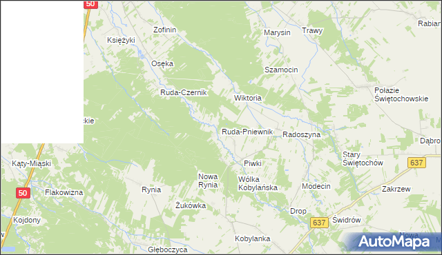 mapa Ruda-Pniewnik, Ruda-Pniewnik na mapie Targeo