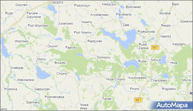 mapa Somsiory, Somsiory na mapie Targeo