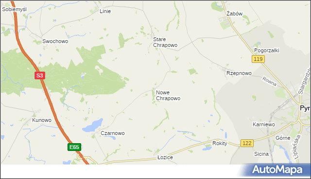 mapa Nowe Chrapowo, Nowe Chrapowo na mapie Targeo