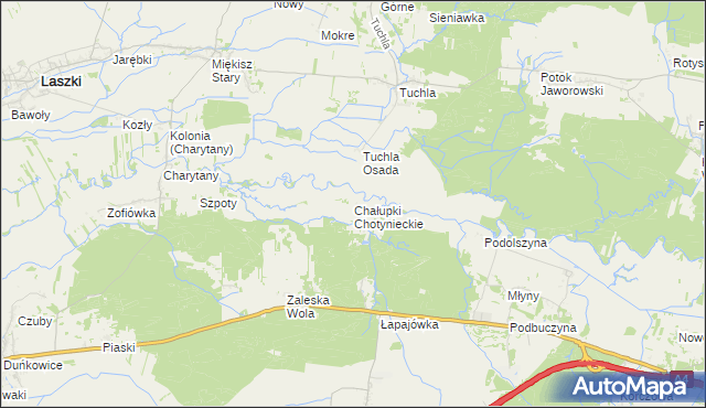 mapa Chałupki Chotynieckie, Chałupki Chotynieckie na mapie Targeo