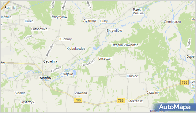 mapa Łuszczyn, Łuszczyn na mapie Targeo