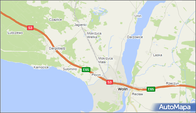 mapa Mokrzyca Mała, Mokrzyca Mała na mapie Targeo