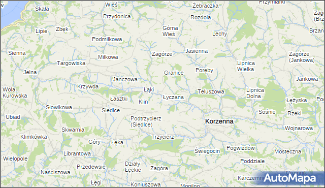 mapa Łyczana, Łyczana na mapie Targeo