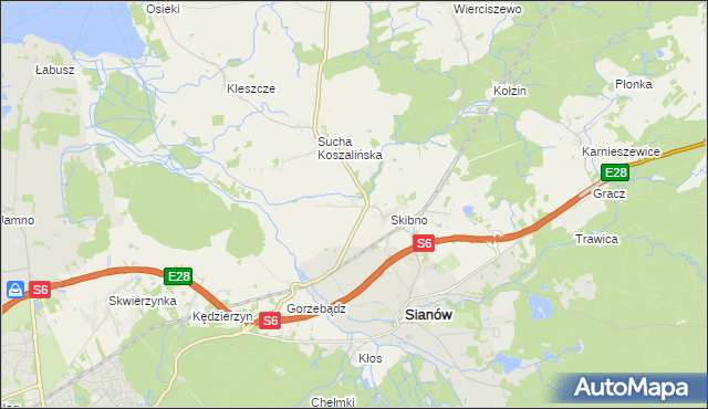 mapa Skibienko, Skibienko na mapie Targeo