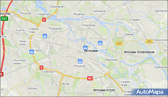 mapa Wrocławia, Wrocław na mapie Targeo