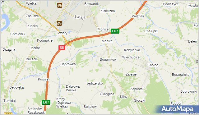 mapa Bogumiłów gmina Sieradz, Bogumiłów gmina Sieradz na mapie Targeo