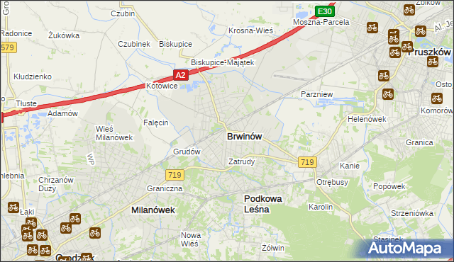 mapa Brwinów, Brwinów na mapie Targeo