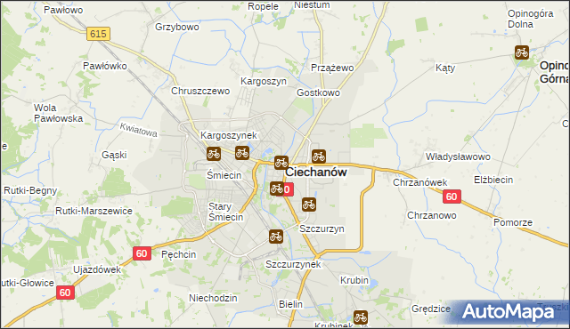 mapa Ciechanów, Ciechanów na mapie Targeo