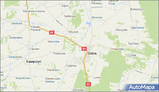 mapa Długa Wieś gmina Dobra, Długa Wieś gmina Dobra na mapie Targeo