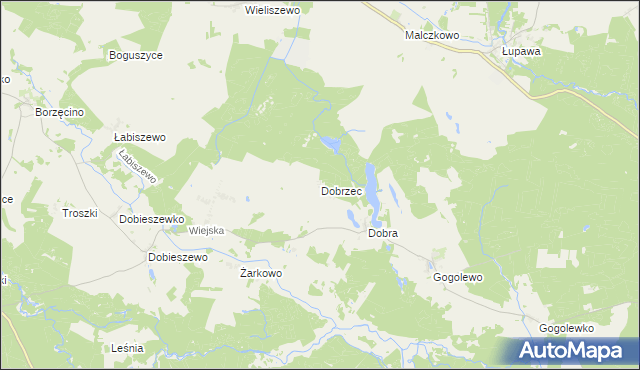 mapa Dobrzec gmina Dębnica Kaszubska, Dobrzec gmina Dębnica Kaszubska na mapie Targeo