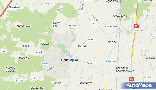 mapa Kąpiel gmina Czerniejewo, Kąpiel gmina Czerniejewo na mapie Targeo