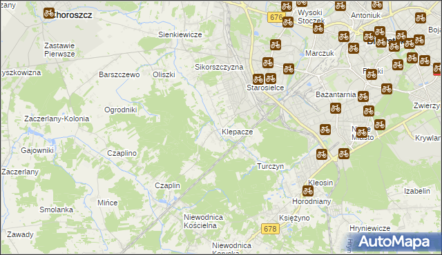 mapa Klepacze gmina Choroszcz, Klepacze gmina Choroszcz na mapie Targeo