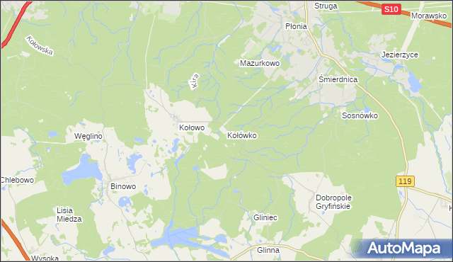 mapa Kołówko, Kołówko na mapie Targeo