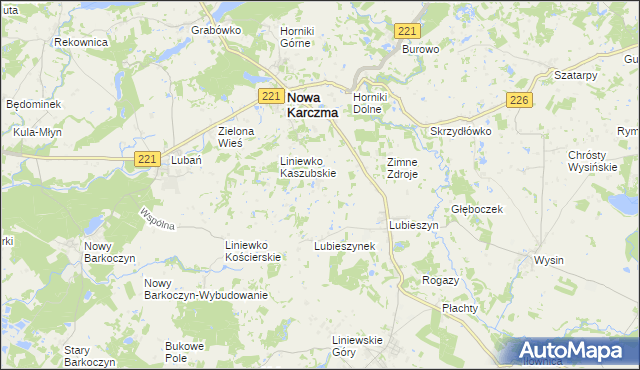 mapa Lubieszynek gmina Nowa Karczma, Lubieszynek gmina Nowa Karczma na mapie Targeo