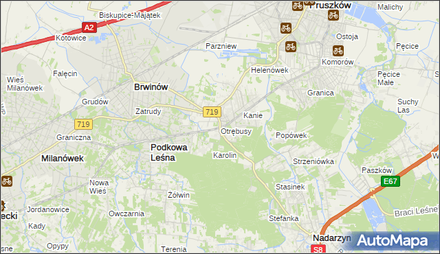 mapa Otrębusy, Otrębusy na mapie Targeo