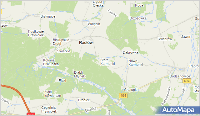 mapa Stare Karmonki, Stare Karmonki na mapie Targeo