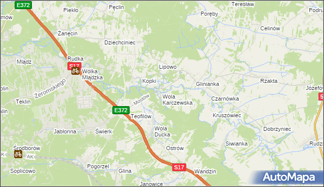 mapa Wola Karczewska, Wola Karczewska na mapie Targeo