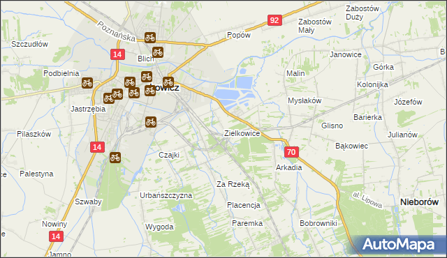 mapa Zielkowice, Zielkowice na mapie Targeo