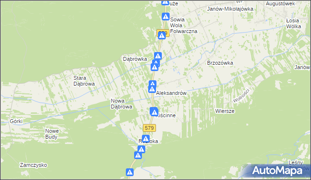 mapa Aleksandrów gmina Czosnów, Aleksandrów gmina Czosnów na mapie Targeo