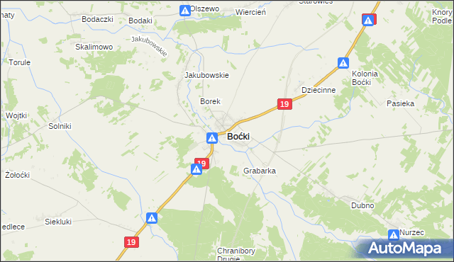 mapa Boćki, Boćki na mapie Targeo