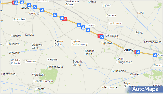 mapa Bogoria Pofolwarczna, Bogoria Pofolwarczna na mapie Targeo