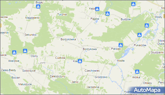 mapa Borzykowa gmina Żytno, Borzykowa gmina Żytno na mapie Targeo